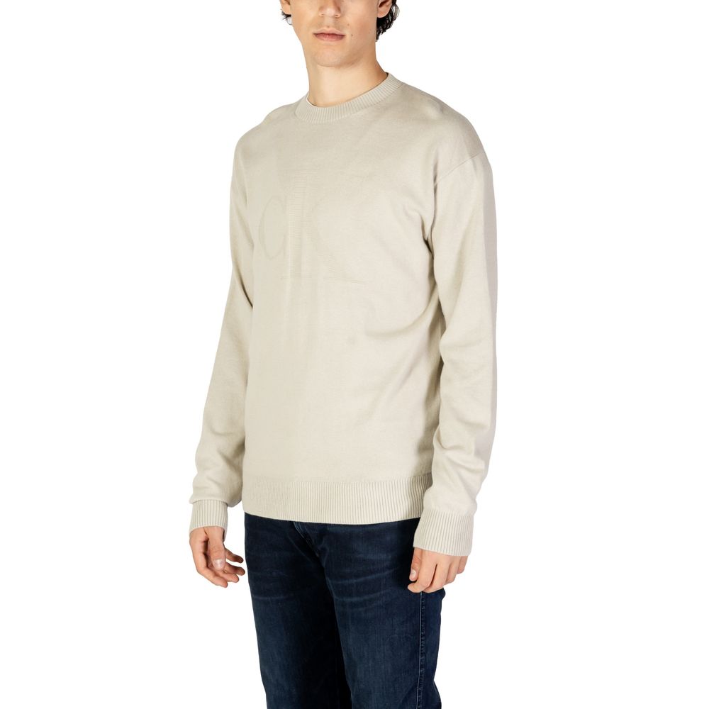Calvin Klein Jeans Beige Organic Cotton Sweatshirt