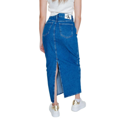 Calvin Klein Jeans Blue Cotton Long Skirt Calvin Klein Jeans