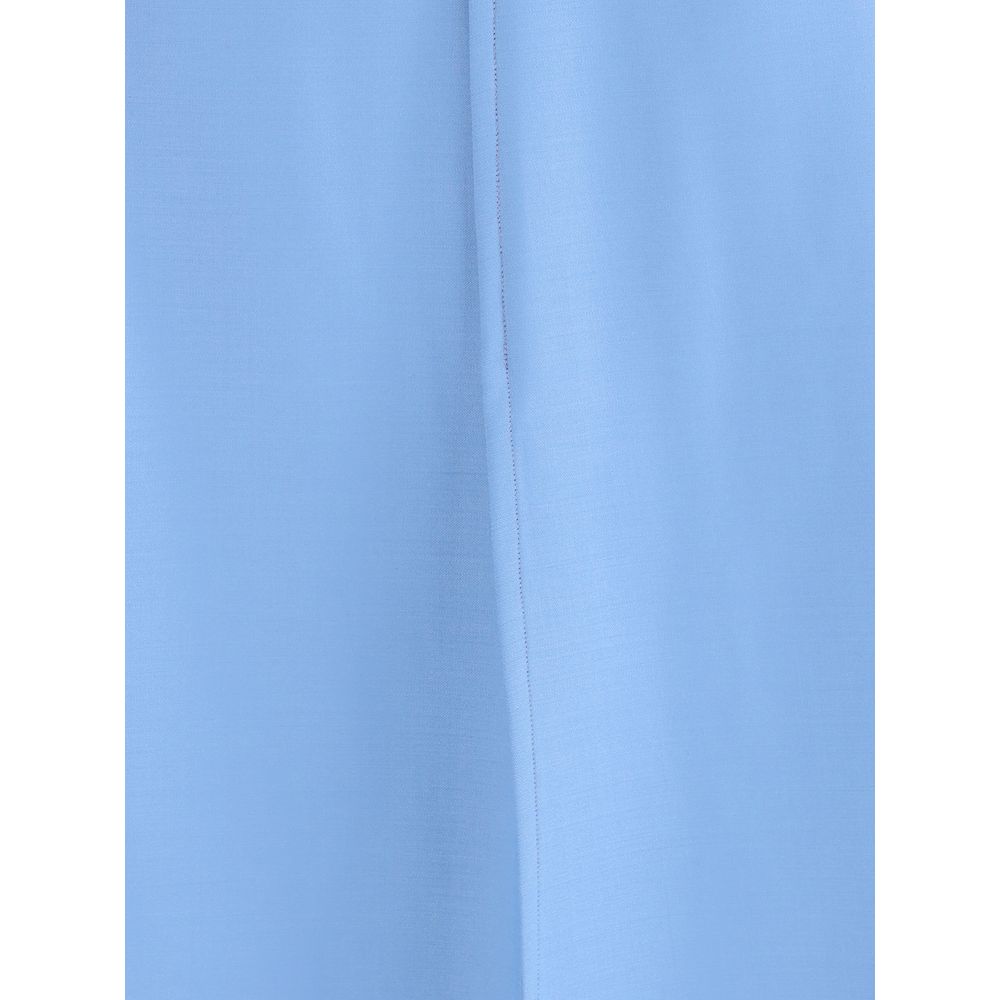 Crida Milano Light Blue Wool Midi Skirt
