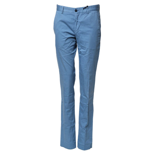 Daniele Alessandrini Blue Cotton Mid Waist Straight Men Denim Jeans Daniele Alessandrini