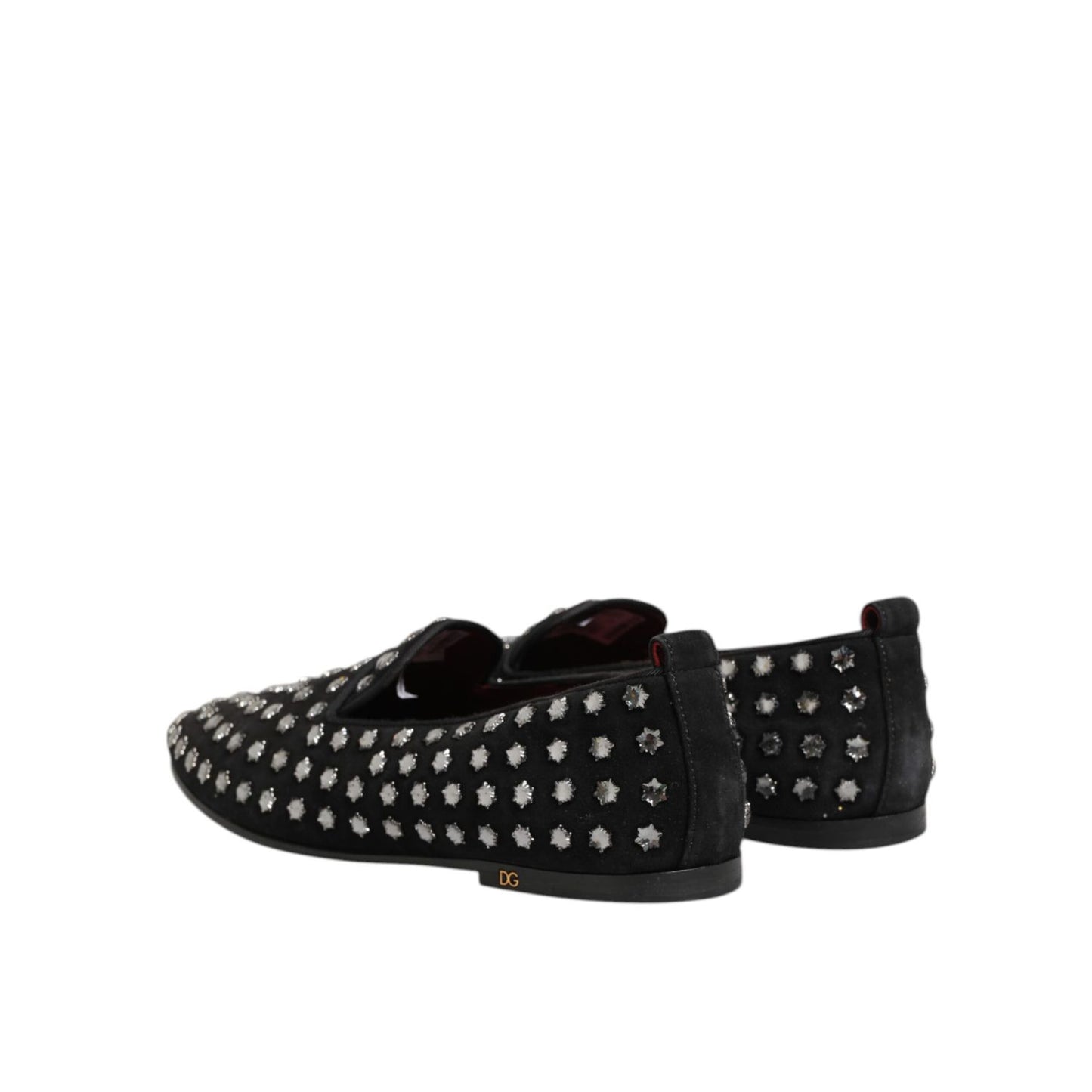 Dolce & Gabbana Black Crystal Embellished Loafers Dress Shoes Dolce & Gabbana
