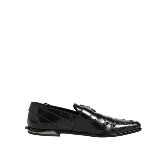 Dolce & Gabbana Black Embellished Dress Monk Strap Shoes Dolce & Gabbana