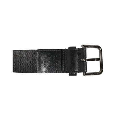Dolce & Gabbana Black White Printed Metal Logo Buckle Belt Dolce & Gabbana