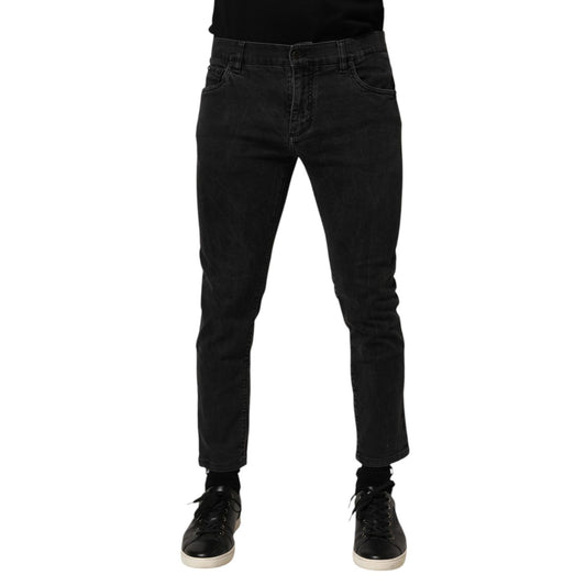 Dolce & Gabbana Dark Gray Cotton Stretch Denim Trouser Jeans Dolce & Gabbana