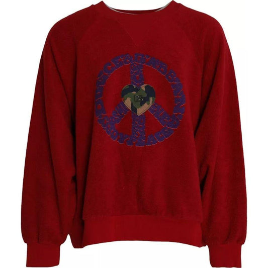 Dolce & Gabbana Red Logo Cotton Crew Neck Pullover Sweater TSH86413-54