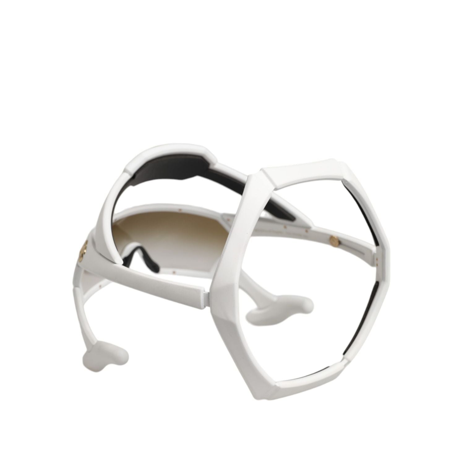 Dolce & Gabbana White Acetate Next Generation Mask Eyewear Sunglasses