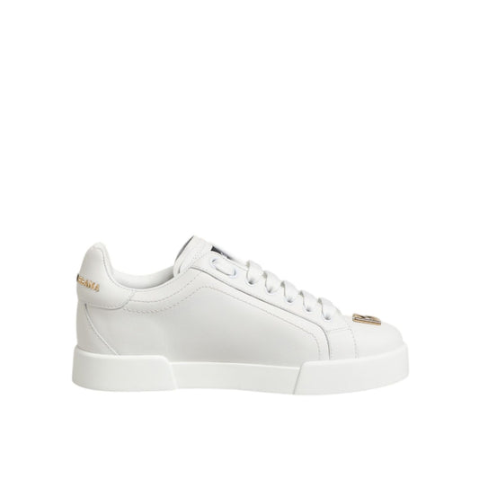 Dolce & Gabbana White DG Leather Low Top Sneakers Shoes Dolce & Gabbana