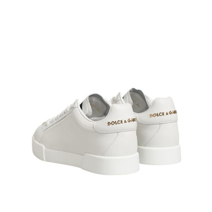Dolce & Gabbana White DG Leather Low Top Sneakers Shoes Dolce & Gabbana