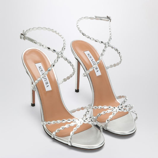 Aquazzura Love Struck silver sandals with crystals LSKHIGS0NPL/R_AQUA-CCC_500