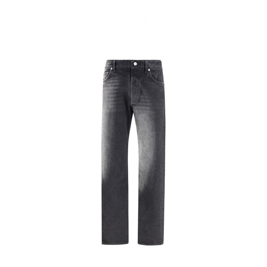 MM6 Black Cotton Straight-Leg Jeans
