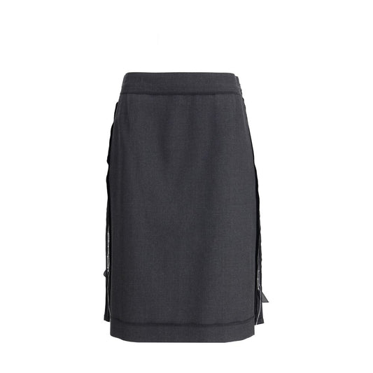 Margiela Black Polyester Midi Skirt Margiela