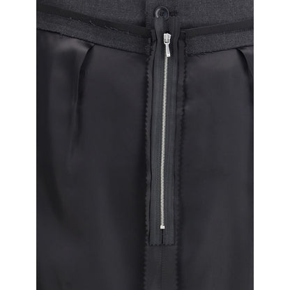 Margiela Black Polyester Midi Skirt Margiela