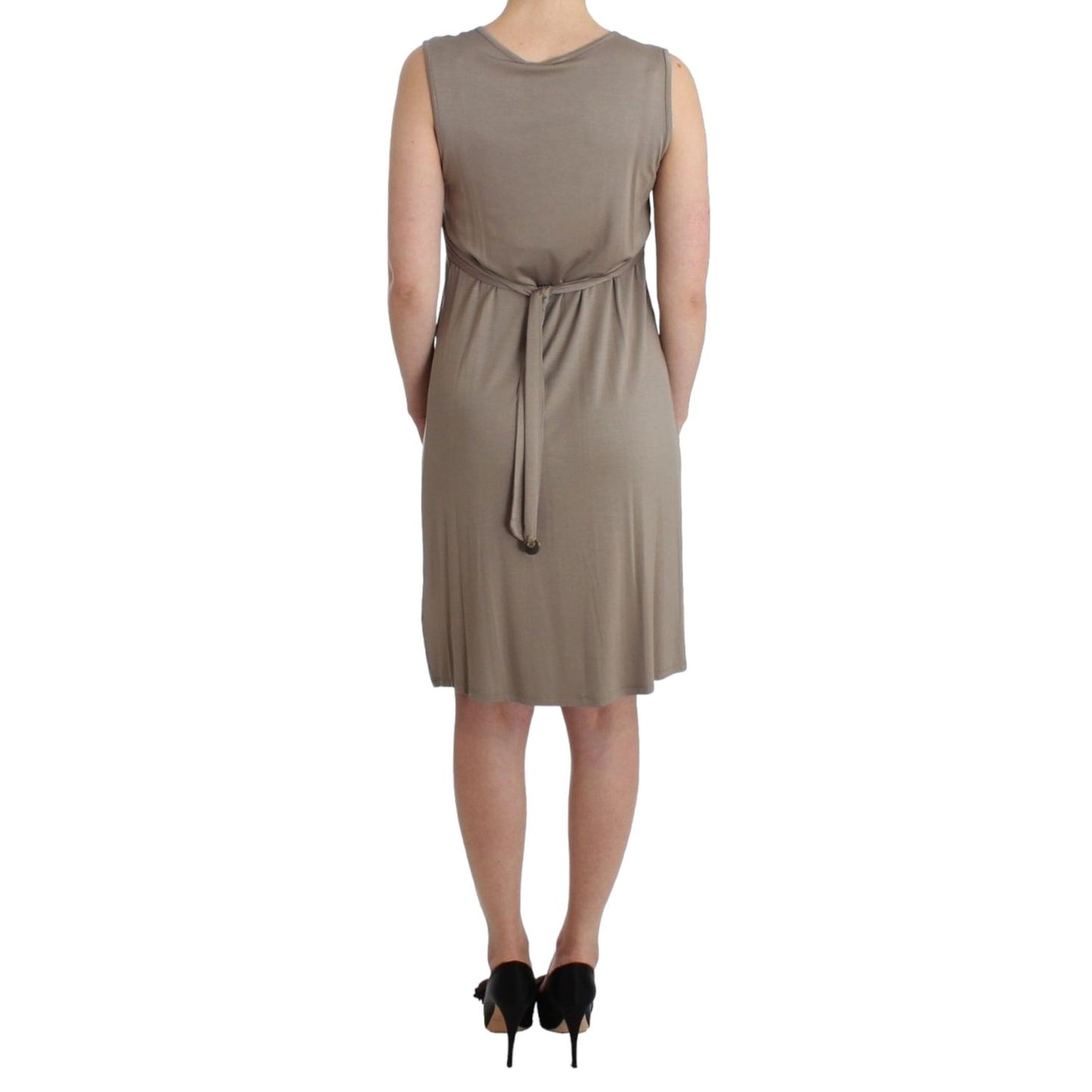 Roccobarocco Khaki studded sheath dress