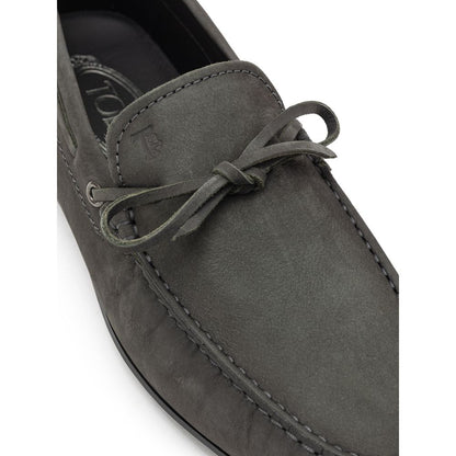 Tod's Gray Nubuc Leather Moccassin