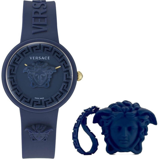 VERSACE Mod. MEDUSA POP 3H + VERSACE BLUE SILICON PURSE WATCHES