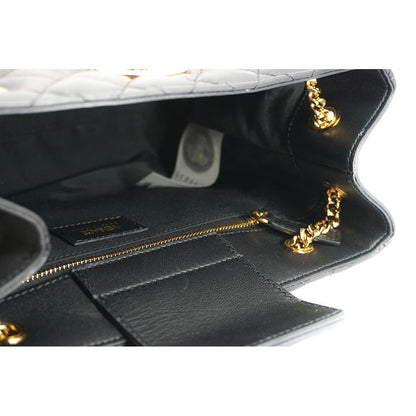 Versace Black Quilted Nappa Leather Medusa Tote Handbag