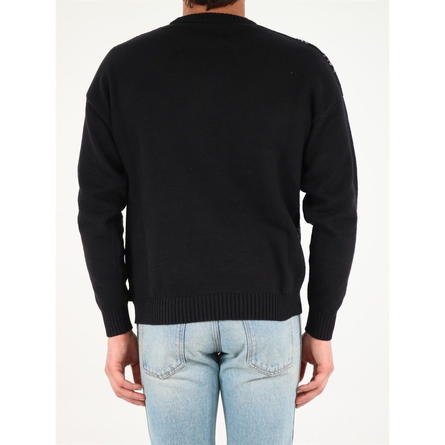 Off-White c/o Virgil Abloh All-Over Logo Crewneck Men's Sweater OFF-WHITE